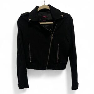 Y2K XXI Black Cotton Moto Jacket